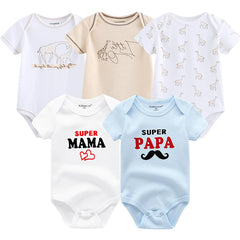 5Pcs/Set Baby Boys Jumpsuit Cartoon Newborn Girl Rompers Cotton Soft Infant Bodysuit Spring Summer Casual ropa bebe Costume Cute