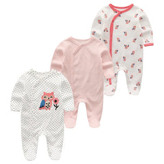 0-12Months Baby Rompers Newborn Girls&Boys 100%Cotton Clothes of Long Sheeve 1/2/3Piece Infant Clothing Pajamas Overalls Cheap