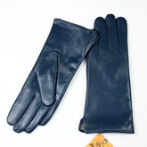 Women's Sheepskin Gloves Fashion Color Leather Simple Style Wool Lining Spring and Autumn Warmth Finger Gloves