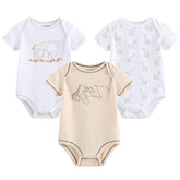 Baby Boy Jumpsuits 3 Pieces Newborn Clothes Set Toddler Girl Bodysuit Kiddiezoom Clothing 100%Cotton Soft Infant Rompers 0-12M