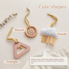 Newborn Gym Pendant Toys Wooden Mobile Crib Hanging Rattle Teether Baby Sensory Toys For Stroller Gym Activity Product Gifts