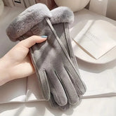 Women's Touchscreen Winter Gloves - Fashionable Finger Gloves, Thin Cashmere Solid Color (Suitable for Autumn and Winter Warmth