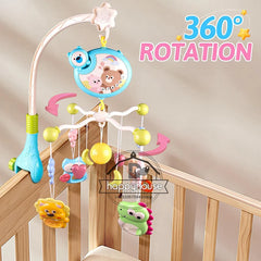 Remote Control Musical Baby Crib Mobile with Lights Music Projection for Infants Crib Toys for Newborn Baby Mobile for Crib