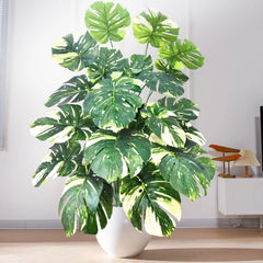 40-130cm(51.18in) Artificial Monstera Plant Fake Palm Tree Plastic Turtle Leaf Green Plant for Home Garden Room Office Decor