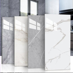 10-20pcs 30x60cm Self-Adhesive Marble PVC Floor Tiles Waterproof Peel Stick Wall Sticker Kitchen Bathroom Removable Home Decor 