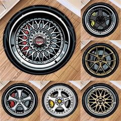 Car Rugs Tire Shape Round Mats Boys Bedroom Rug Car Hub Home Living Room Anti-slip Coffee Table Floor Mat Tapetes De Automóvil