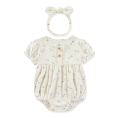 Baby Girl Clothes Sets Cotton Bodysuit +Headband Short Sleeve Newborn Baby Girl Jumpsuit Summer Solid Color 6-24Months Bebes