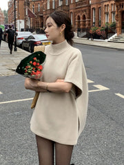Faionable Oversized Knitwear Women's oulder awl f High Collar Winter Warm Loose Fit Sweater Trendy Commute Sle