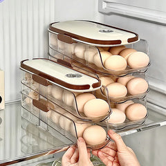 Large-capacity automatic rolling egg organizer home kitchen special preservation egg holder