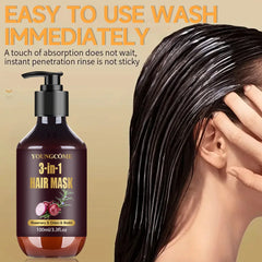 Organic Hair Mask with Rosemary, Onion Biotin 3-in-1 Natural Treatment Nourish Reduce Hair Loss Anti-Breakage Hair Products100ml