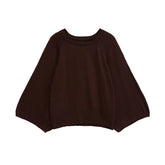 MYST&ZA2025 new summer women's casual fashion trendy round neck wide sleeve comfortable knitted sweater top