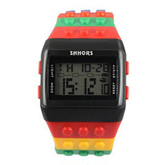 UTHAI CE145 Colorful Building Blocks DIY Digital Electronic Student Watch Leisure Sport Fashion Multifunctional Children's Watch