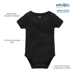 1/3Pcs Baby Boys Clothes 100%Cotton Solid Black Short Sleeve Blank Baby Bodysuits body bebe Newborn Jumpsuit Plain 0-24 Months