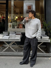 Winter Warm Loose Simple Sweater Women American Fashion Brand New Sweater Letter Embroidery Pullover Oversized Sweater Men