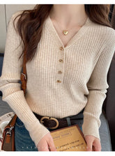 2025 Autumn Winter Women Sweaters Casual Slim Button Knitted Pullover Sweater Femme Basic Solid Jersey Tops Fashion Clothes