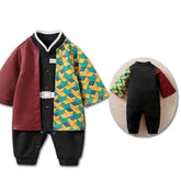 Demon Slayer Costume Baby Clothes Kids Cartoon Anime Romper Boy Girl Chrismats Halloween Baby Cosplay Colthes Children Overalls