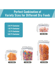 24pcs New Kitchen Sealed Storage Box Set Dry Food Storage For Sugar, Flour, Baking PP Material Comes with Convenience Stickers