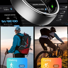 Smart Ring R10 Womens Men Electronic Smartring Blood Oxygen Health Monitor Sleep Monitor 5ATM Waterproof Fitness Tracker