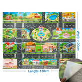 Cartoon City Traffic Rug Baby Play Mat Road Carpet 6 Toys Cars Children Christmas Birthday Party Gift Playmat Educational Mat