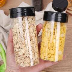 1/12x Plastic Spice Jars with Shaker Lids Transparent Safety Plastic Bottles for Home Kitchen Storing Spices Seasoning Powders
