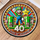 MINISO Apanese Anime Super Mario Carpet Floor Mat Crawling Soft Rug Children Game Round Non-slip Rugs Home Bedroom Decoration