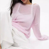 Y2k Women 2024 Summer Autumn Women Pullovers Chic Pink Casual Fashion Loose Elegant Sweater White Jumper Sueter Mujer