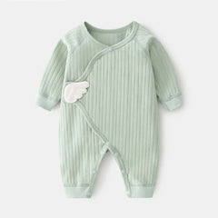 0-6M Baby Girls Boy Rompers Cotton Solid Soft Infant Jumpsuit With Wing Clothes Spring Autumn Newborn Baby Girl Boy Cute Romper