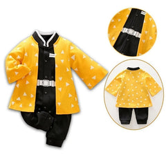 Demon Slayer Costume Baby Clothes Kids Cartoon Anime Romper Boy Girl Chrismats Halloween Baby Cosplay Colthes Children Overalls