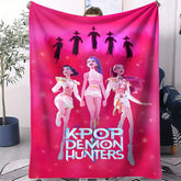 K-Pop Demon Hunters Blanket Hot Anime Flannel Blanket Fan Gift Suitable for Home Leisure Camping Travel Multifunctional Blanket