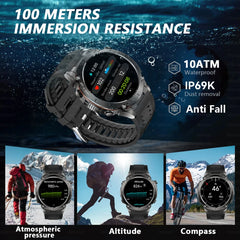 2025New Outdoor T-Rex 3 Ultra GPS Smart Watches Men 5ATM Waterproof Compass Flashlight Military Sports Trackr Smartwatch Women