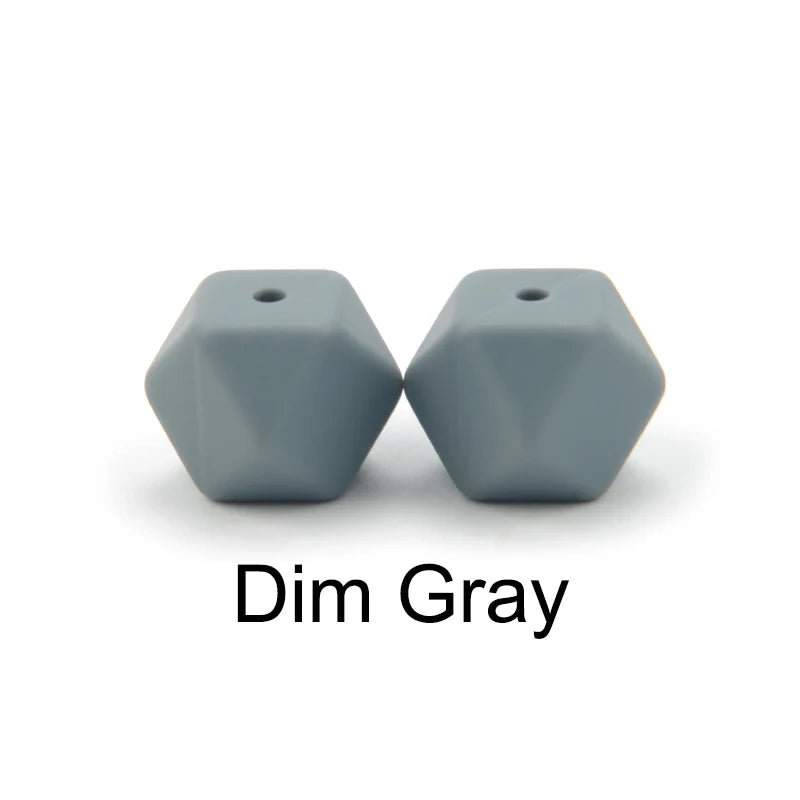 LOFCA 50pcs 14mm Mini Hexagon silicone beads Baby Teether BPA Free DIY Necklace Pacifier Chain Baby Teething Care Infant