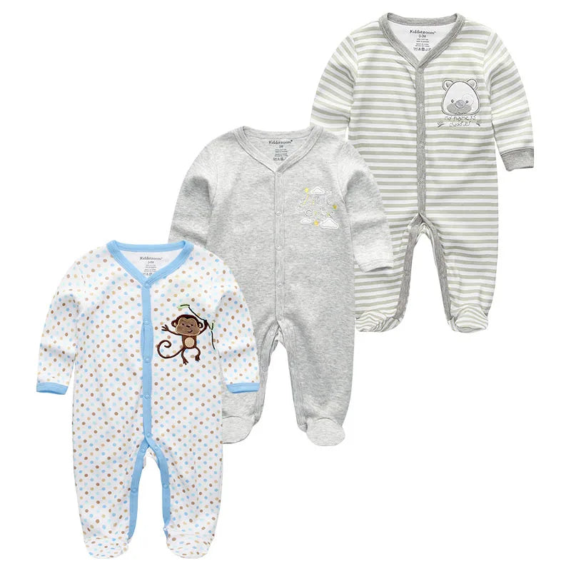 0-12Months Baby Rompers Newborn Girls&Boys 100%Cotton Clothes of Long Sheeve 1/2/3Piece Infant Clothing Pajamas Overalls Cheap