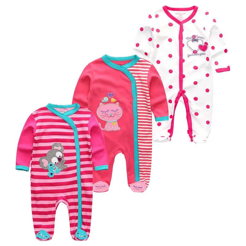 0-12Months Baby Rompers Newborn Girls&Boys 100%Cotton Clothes of Long Sheeve 1/2/3Piece Infant Clothing Pajamas Overalls Cheap