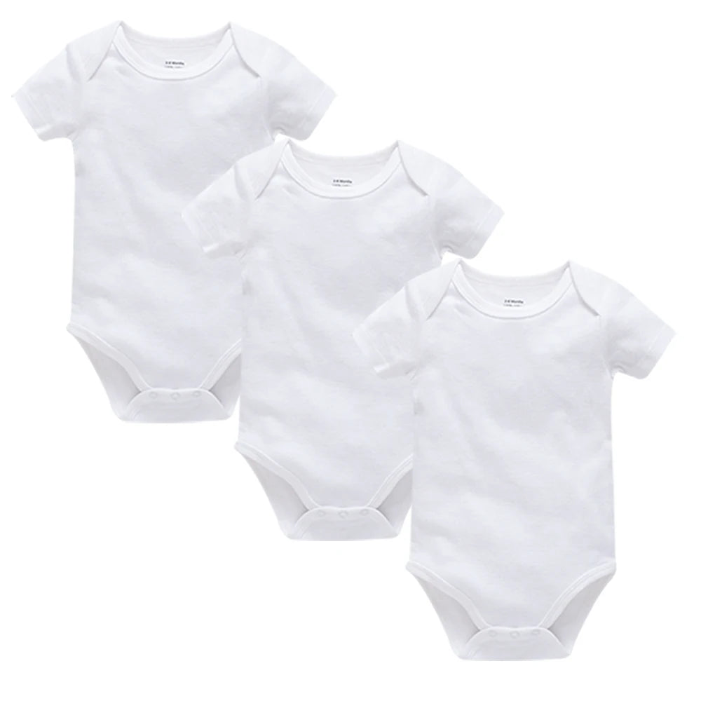 1/3Pcs Baby Boys Clothes 100%Cotton Solid Black Short Sleeve Blank Baby Bodysuits body bebe  Newborn Jumpsuit Plain 0-24 Months