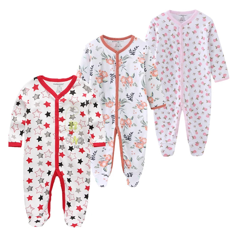 0-12Months Baby Rompers Newborn Girls&Boys 100%Cotton Clothes of Long Sheeve 1/2/3Piece Infant Clothing Pajamas Overalls Cheap