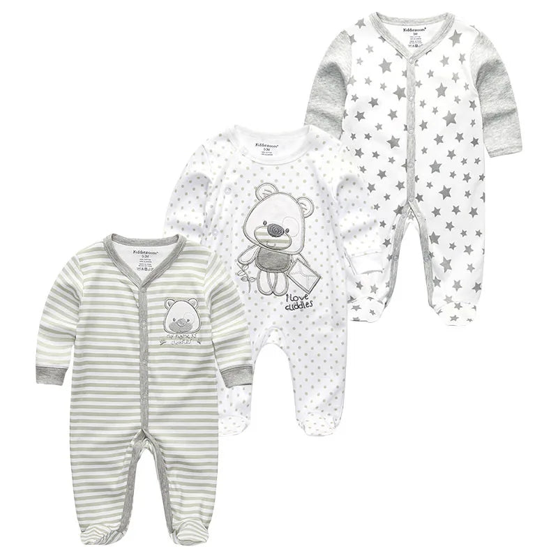 0-12Months Baby Rompers Newborn Girls&Boys 100%Cotton Clothes of Long Sheeve 1/2/3Piece Infant Clothing Pajamas Overalls Cheap