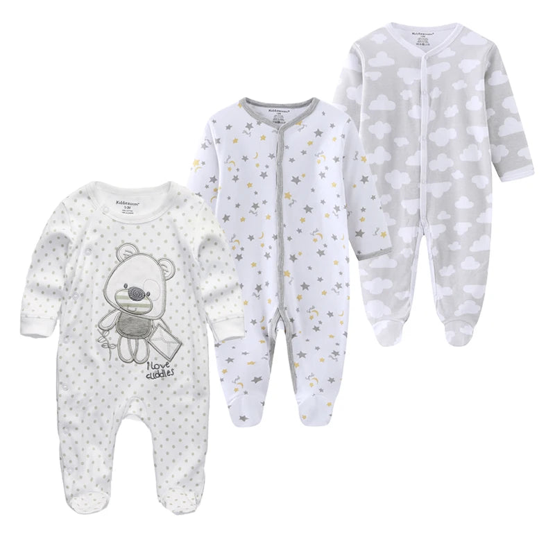 0-12Months Baby Rompers Newborn Girls&Boys 100%Cotton Clothes of Long Sheeve 1/2/3Piece Infant Clothing Pajamas Overalls Cheap