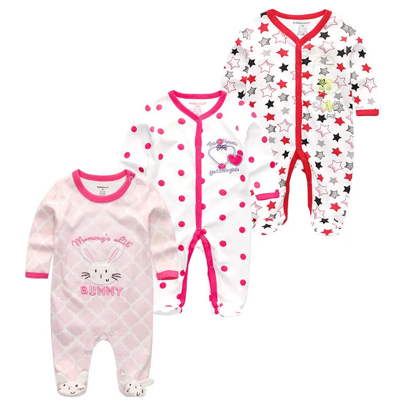 0-12Months Baby Rompers Newborn Girls&Boys 100%Cotton Clothes of Long Sheeve 1/2/3Piece Infant Clothing Pajamas Overalls Cheap