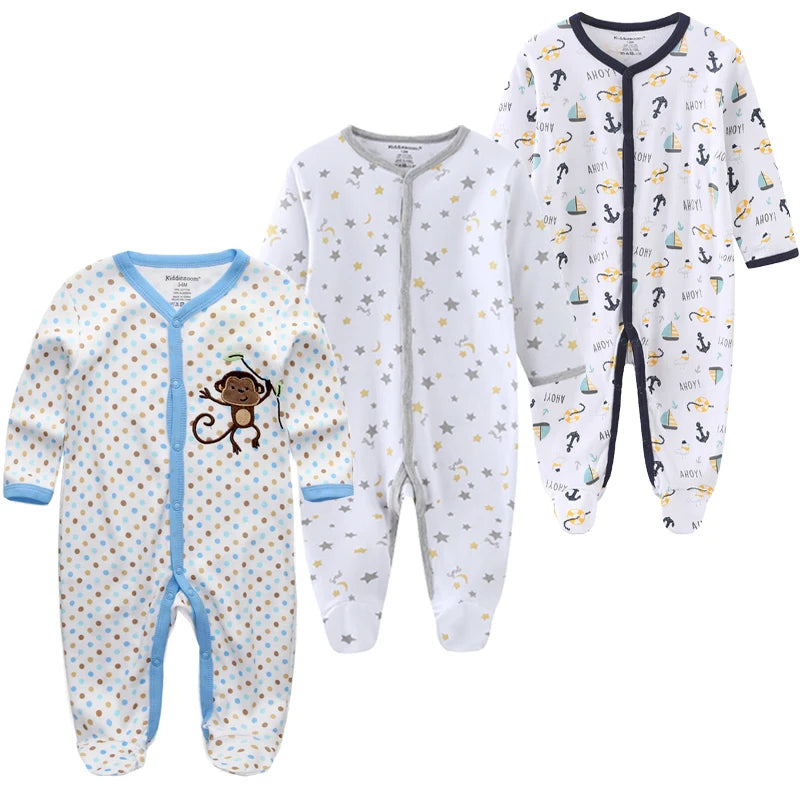 0-12Months Baby Rompers Newborn Girls&Boys 100%Cotton Clothes of Long Sheeve 1/2/3Piece Infant Clothing Pajamas Overalls Cheap