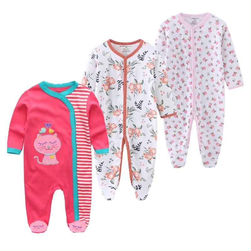 0-12Months Baby Rompers Newborn Girls&Boys 100%Cotton Clothes of Long Sheeve 1/2/3Piece Infant Clothing Pajamas Overalls Cheap
