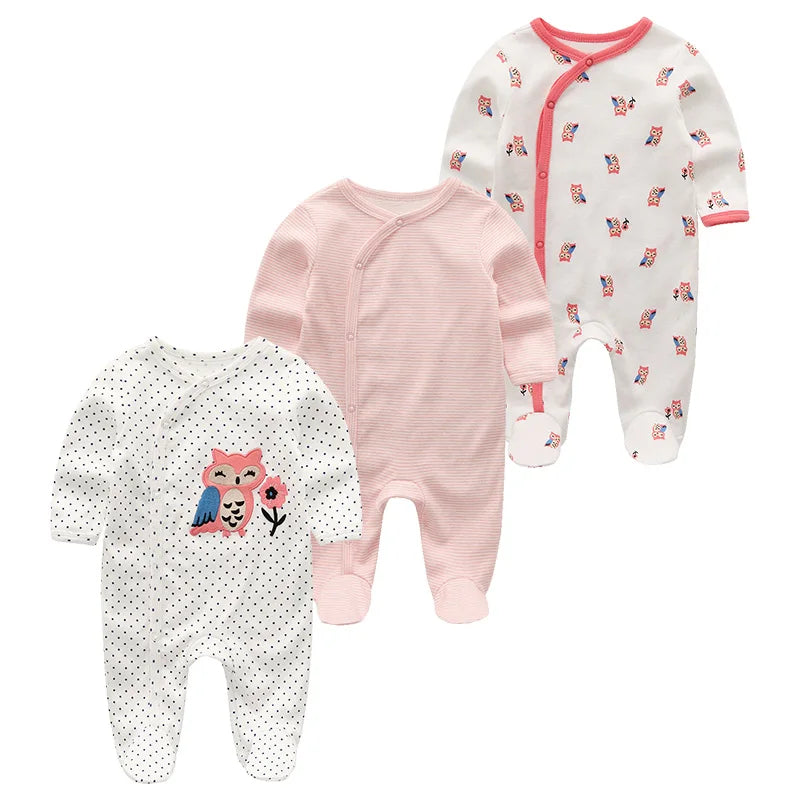 0-12Months Baby Rompers Newborn Girls&Boys 100%Cotton Clothes of Long Sheeve 1/2/3Piece Infant Clothing Pajamas Overalls Cheap
