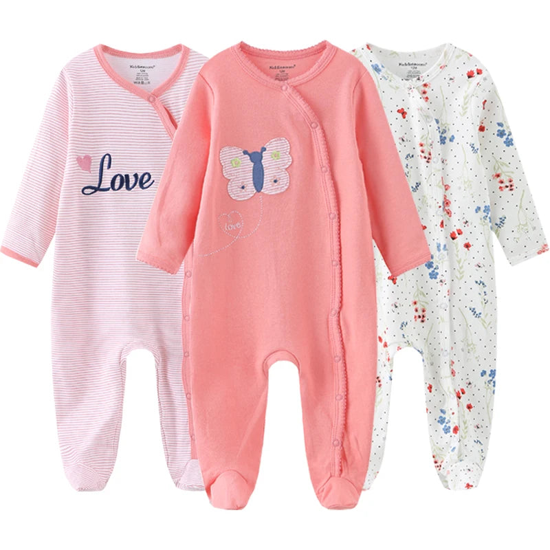 0-12Months Baby Rompers Newborn Girls&Boys 100%Cotton Clothes of Long Sheeve 1/2/3Piece Infant Clothing Pajamas Overalls Cheap