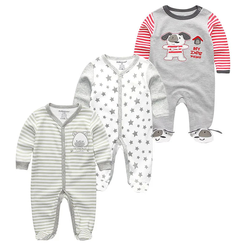 0-12Months Baby Rompers Newborn Girls&Boys 100%Cotton Clothes of Long Sheeve 1/2/3Piece Infant Clothing Pajamas Overalls Cheap