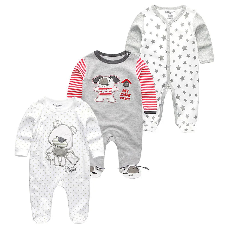 0-12Months Baby Rompers Newborn Girls&Boys 100%Cotton Clothes of Long Sheeve 1/2/3Piece Infant Clothing Pajamas Overalls Cheap