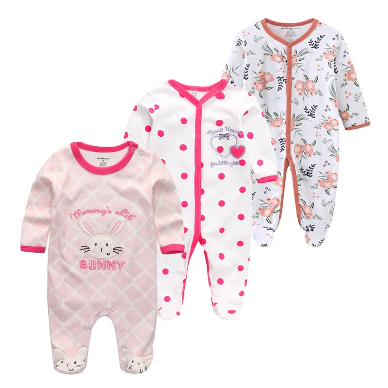 0-12Months Baby Rompers Newborn Girls&Boys 100%Cotton Clothes of Long Sheeve 1/2/3Piece Infant Clothing Pajamas Overalls Cheap