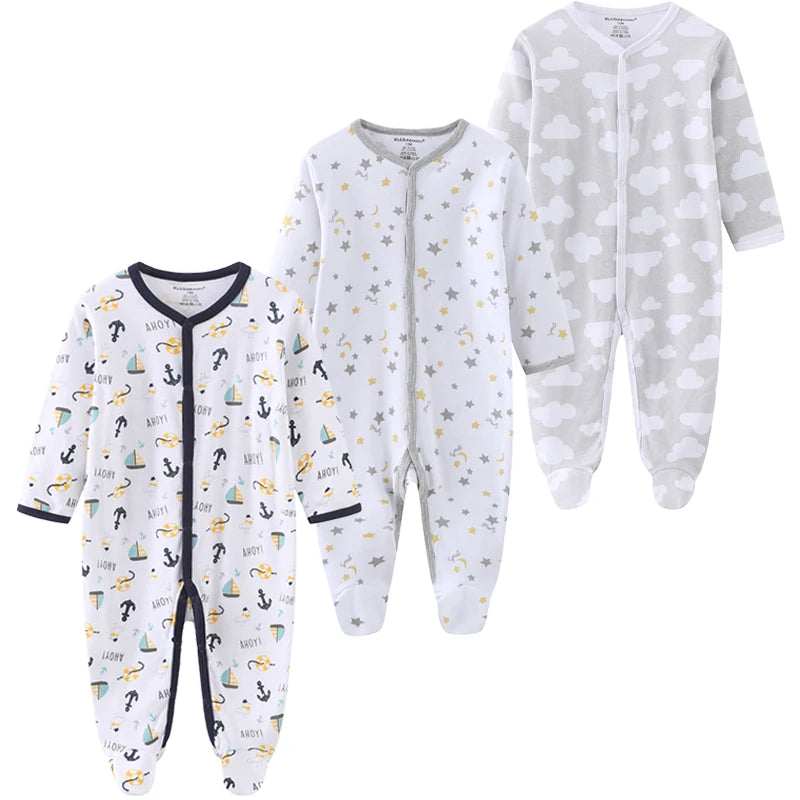 0-12Months Baby Rompers Newborn Girls&Boys 100%Cotton Clothes of Long Sheeve 1/2/3Piece Infant Clothing Pajamas Overalls Cheap
