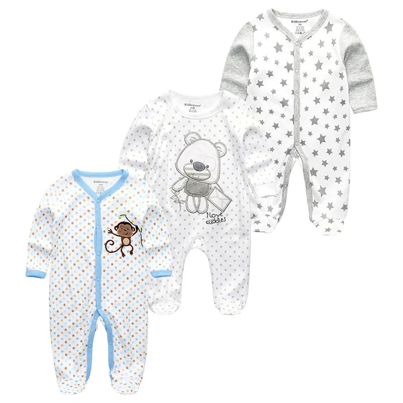 0-12Months Baby Rompers Newborn Girls&Boys 100%Cotton Clothes of Long Sheeve 1/2/3Piece Infant Clothing Pajamas Overalls Cheap
