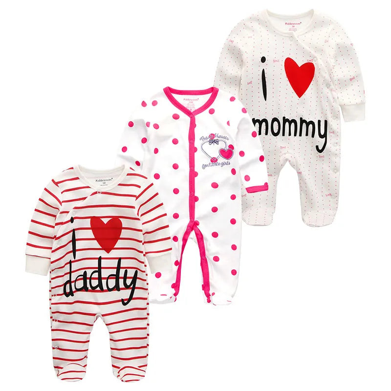 0-12Months Baby Rompers Newborn Girls&Boys 100%Cotton Clothes of Long Sheeve 1/2/3Piece Infant Clothing Pajamas Overalls Cheap
