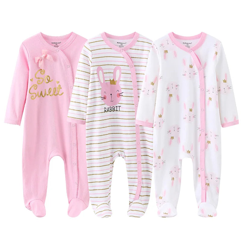 0-12Months Baby Rompers Newborn Girls&Boys 100%Cotton Clothes of Long Sheeve 1/2/3Piece Infant Clothing Pajamas Overalls Cheap