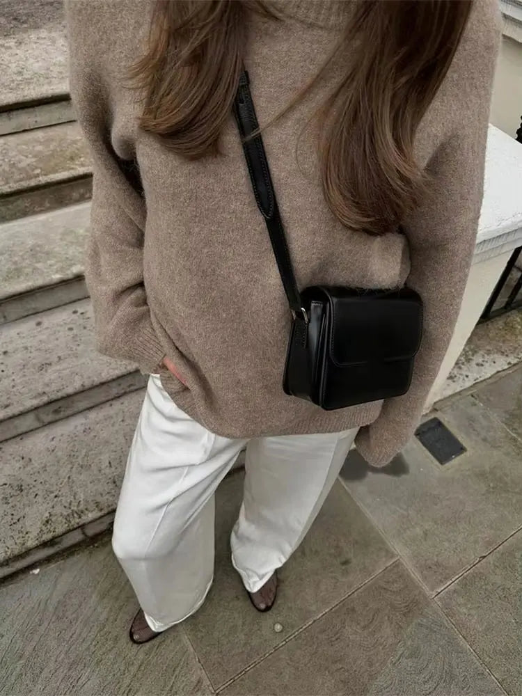 HH Winter Women Burgundy Long Sleeve Pullovers Casual O-neck Loose Fluffy Fuzzy Jumper Sweater Female Fashion Knitted Tops
